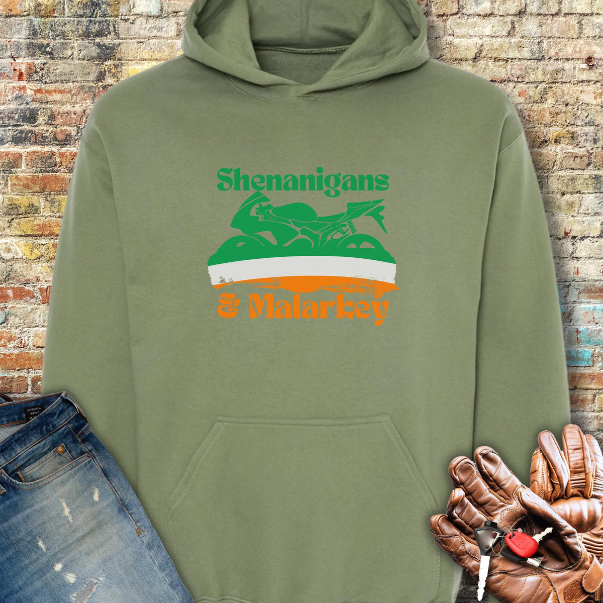 Shenanigans & Malarkey Hoodie - Military Green