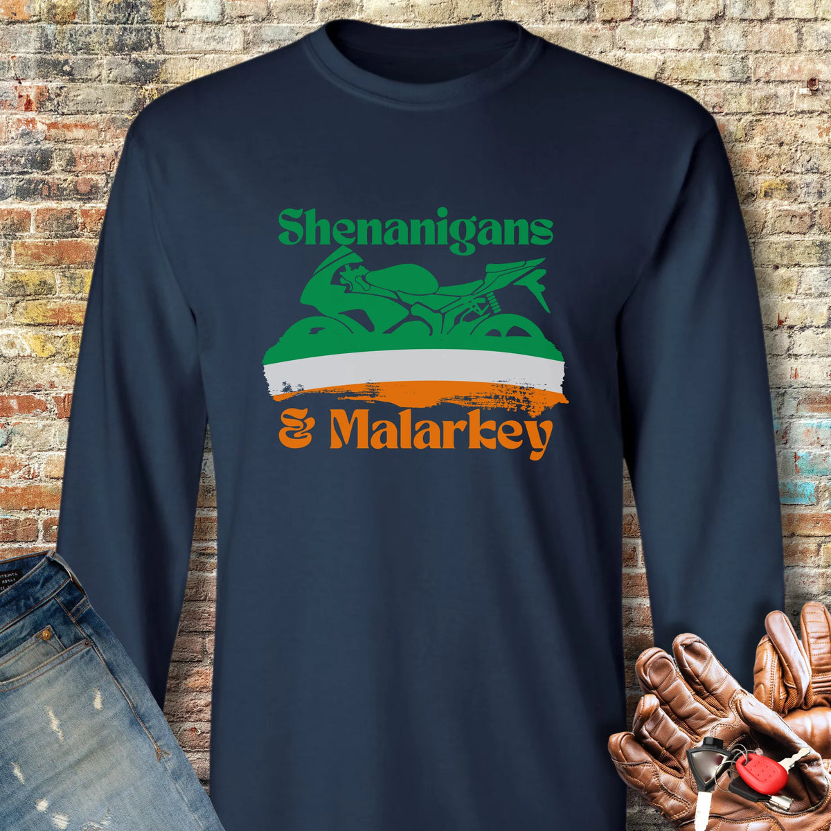 Shenanigans & Malarkey Long Sleeve T-Shirt - Navy