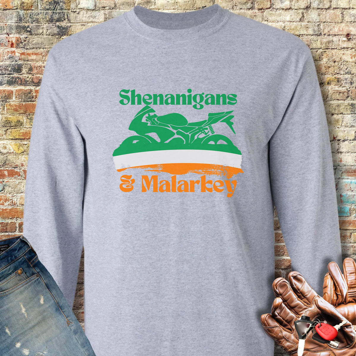 Shenanigans & Malarkey Long Sleeve T-Shirt - Sport Grey