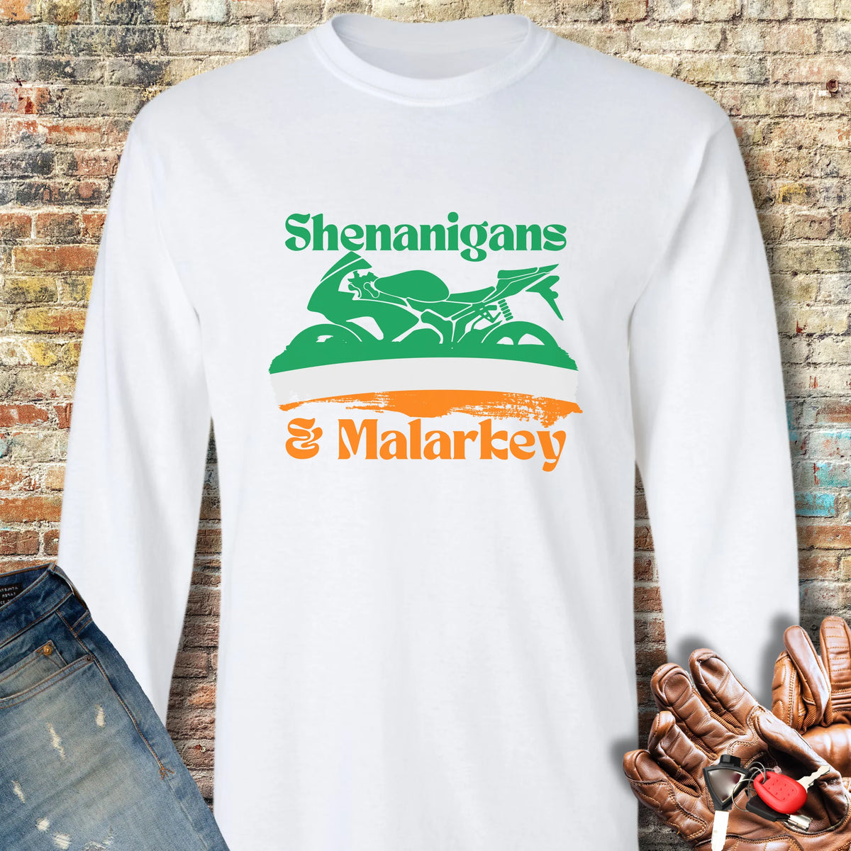 Shenanigans & Malarkey Long Sleeve T-Shirt - White