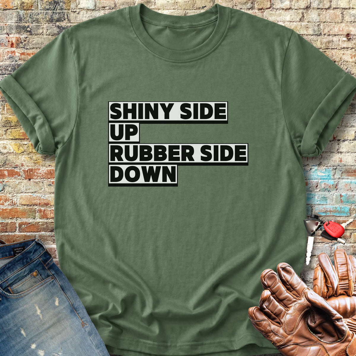 Shiny Side Up Classic T-Shirt - Military Green