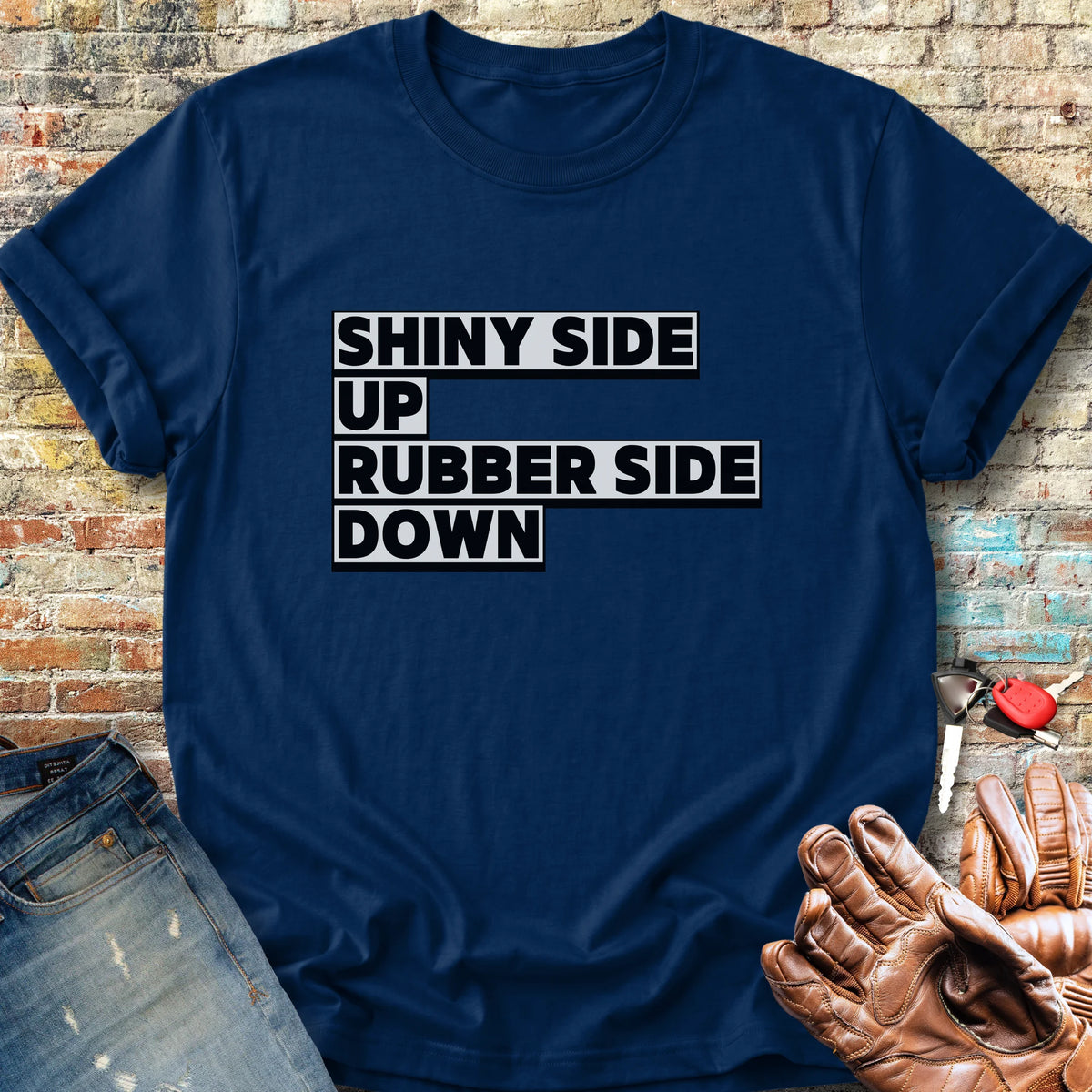 Shiny Side Up Classic T-Shirt - Navy