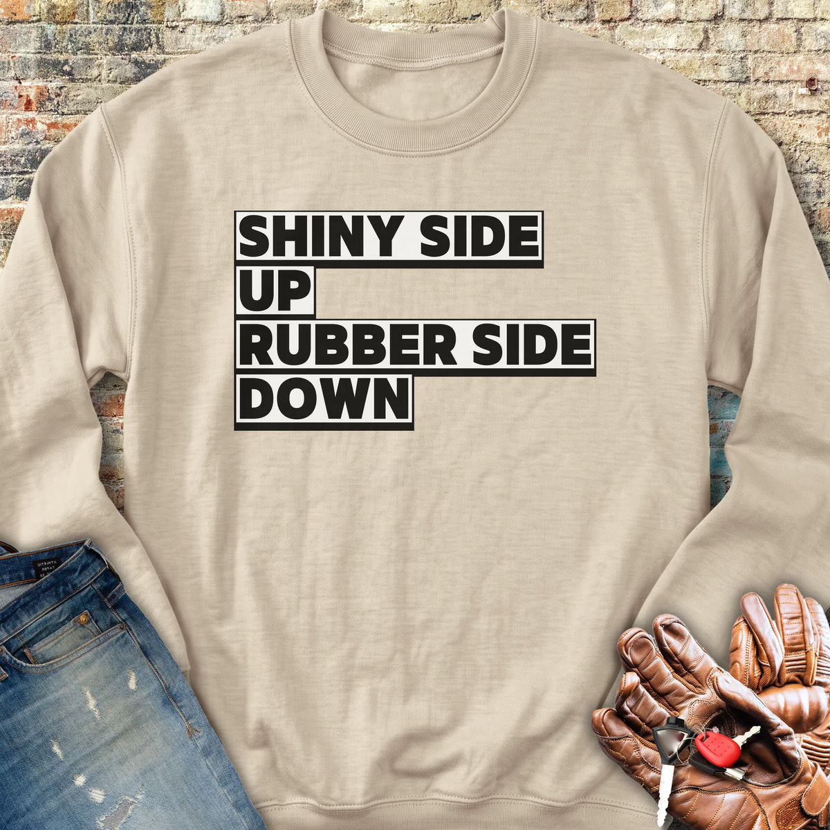 Shiny Side Up Sweatshirt - Sand