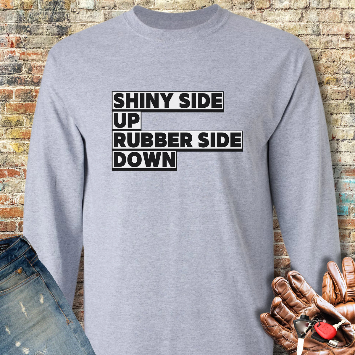 Shiny Side Up Long Sleeve T-Shirt - Sport Grey