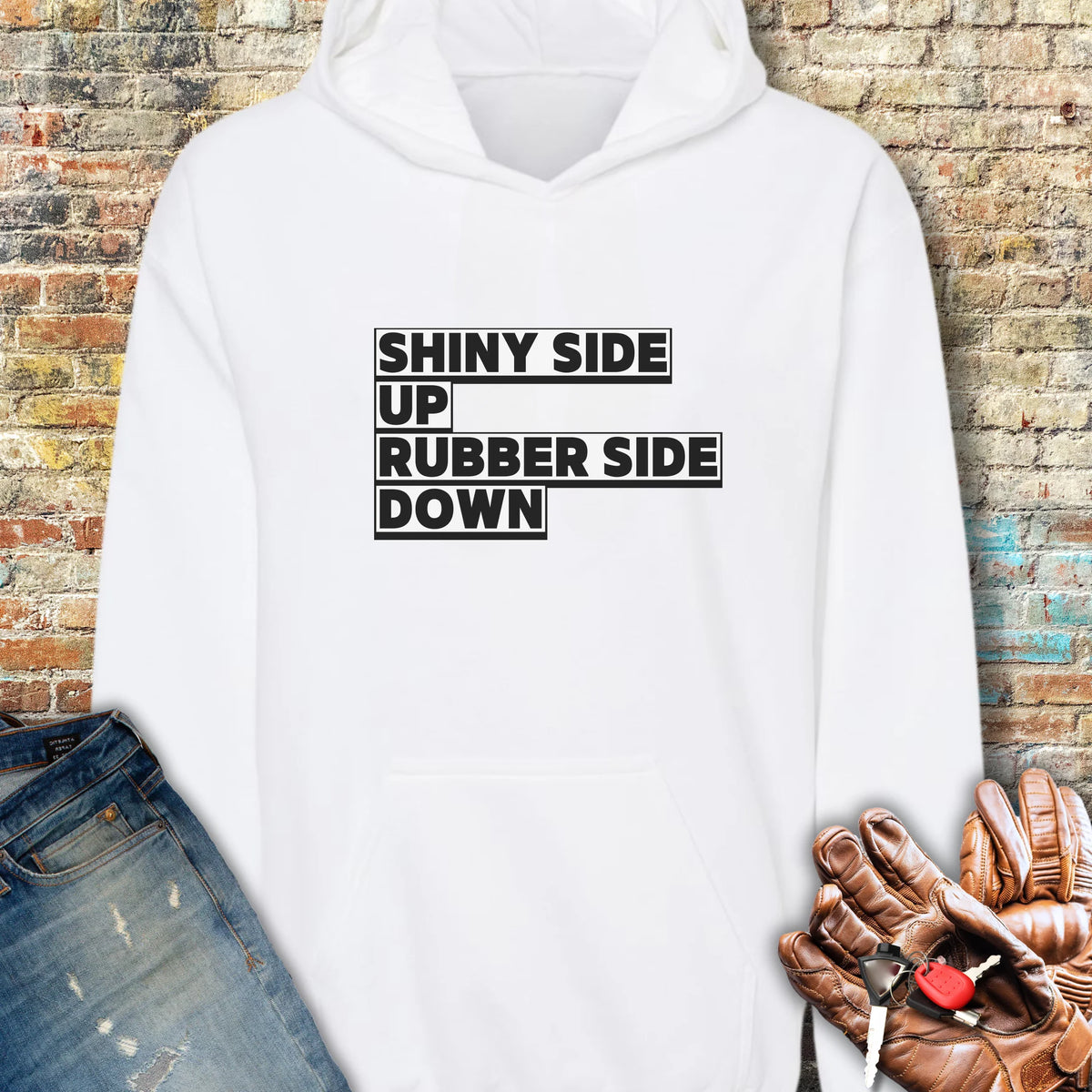 Shiny Side Up Hoodie - White
