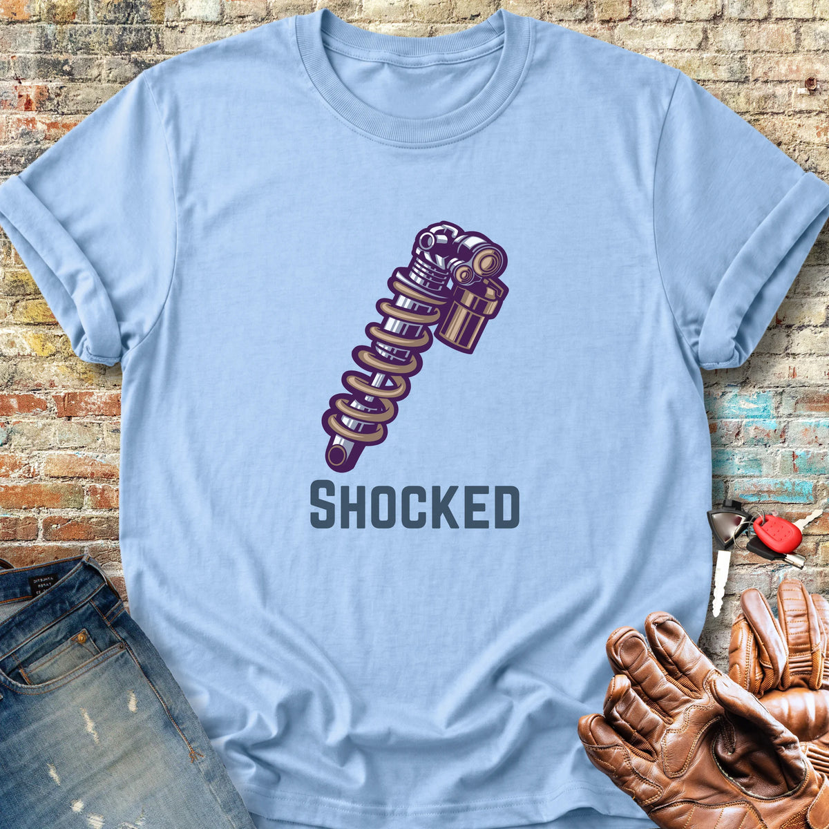 Shocked Classic T-Shirt - Light Blue