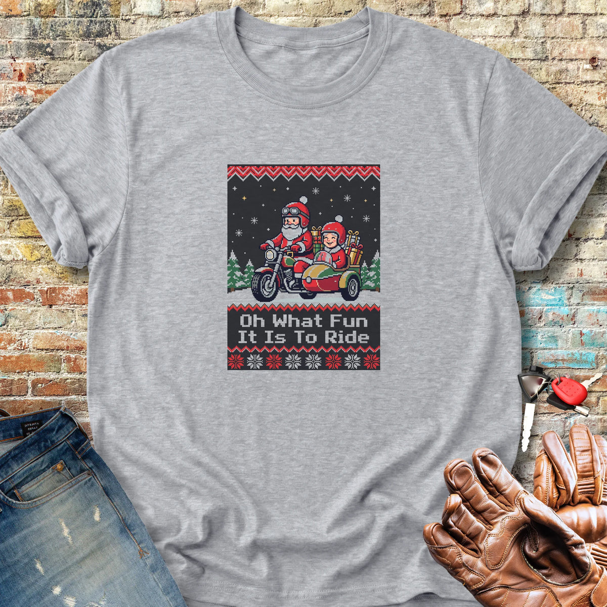 Sidecar Sleigh Ride Classic T-Shirt - Sport Grey