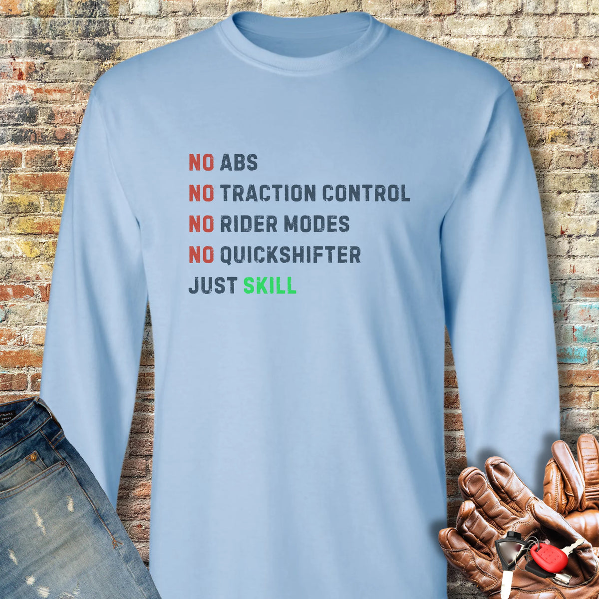 Skill Long Sleeve T-Shirt - Light Blue