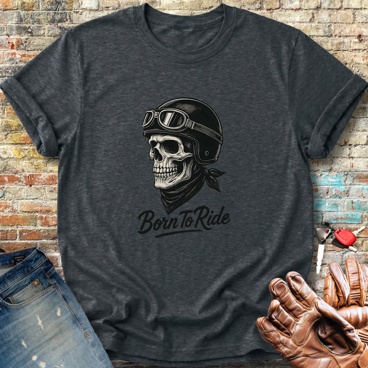 Skull Rider Classic T-Shirt - Dark Heather