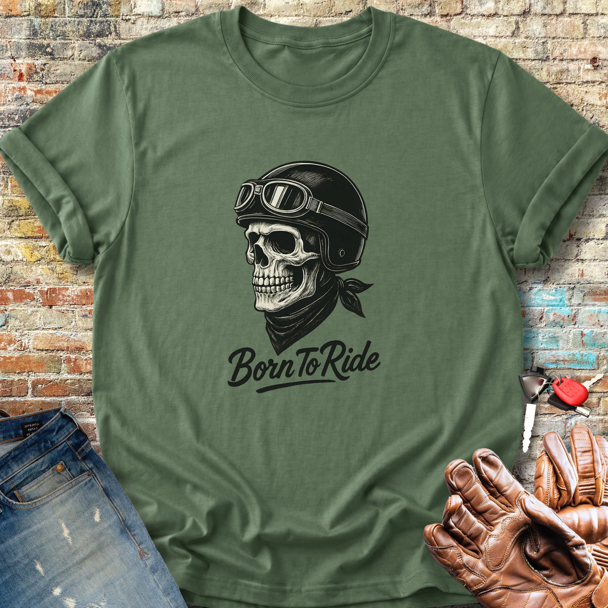 Skull Rider Classic T-Shirt - Military Green