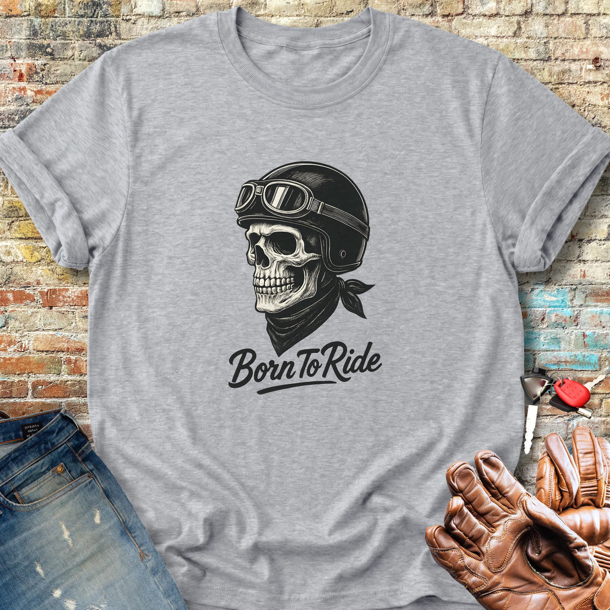 Skull Rider Classic T-Shirt - Sport Grey