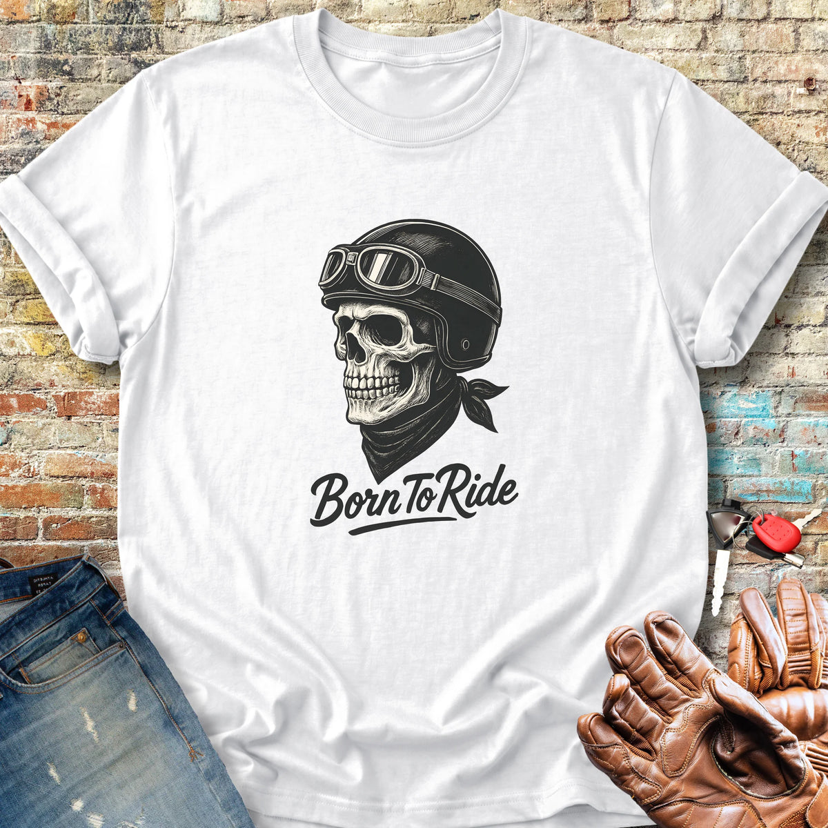Skull Rider Classic T-Shirt - White