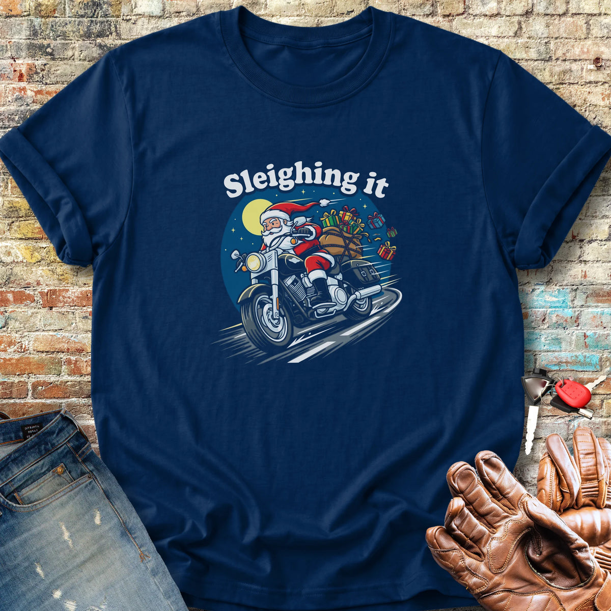Sleighing It Classic T-Shirt - Navy