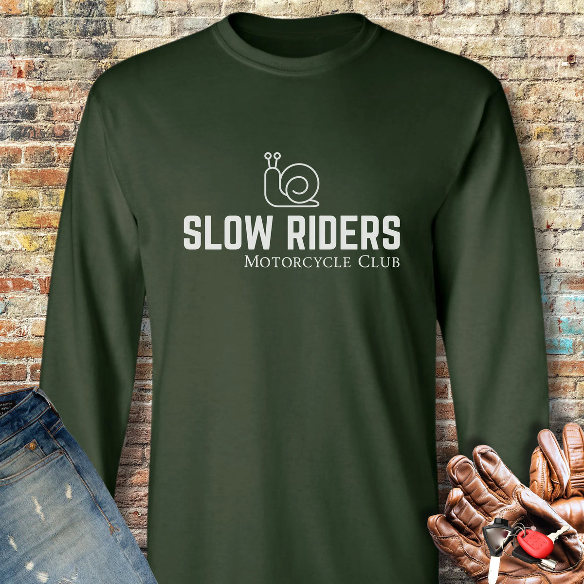 Slow Riders MC Long Sleeve T-Shirt - Forest Green