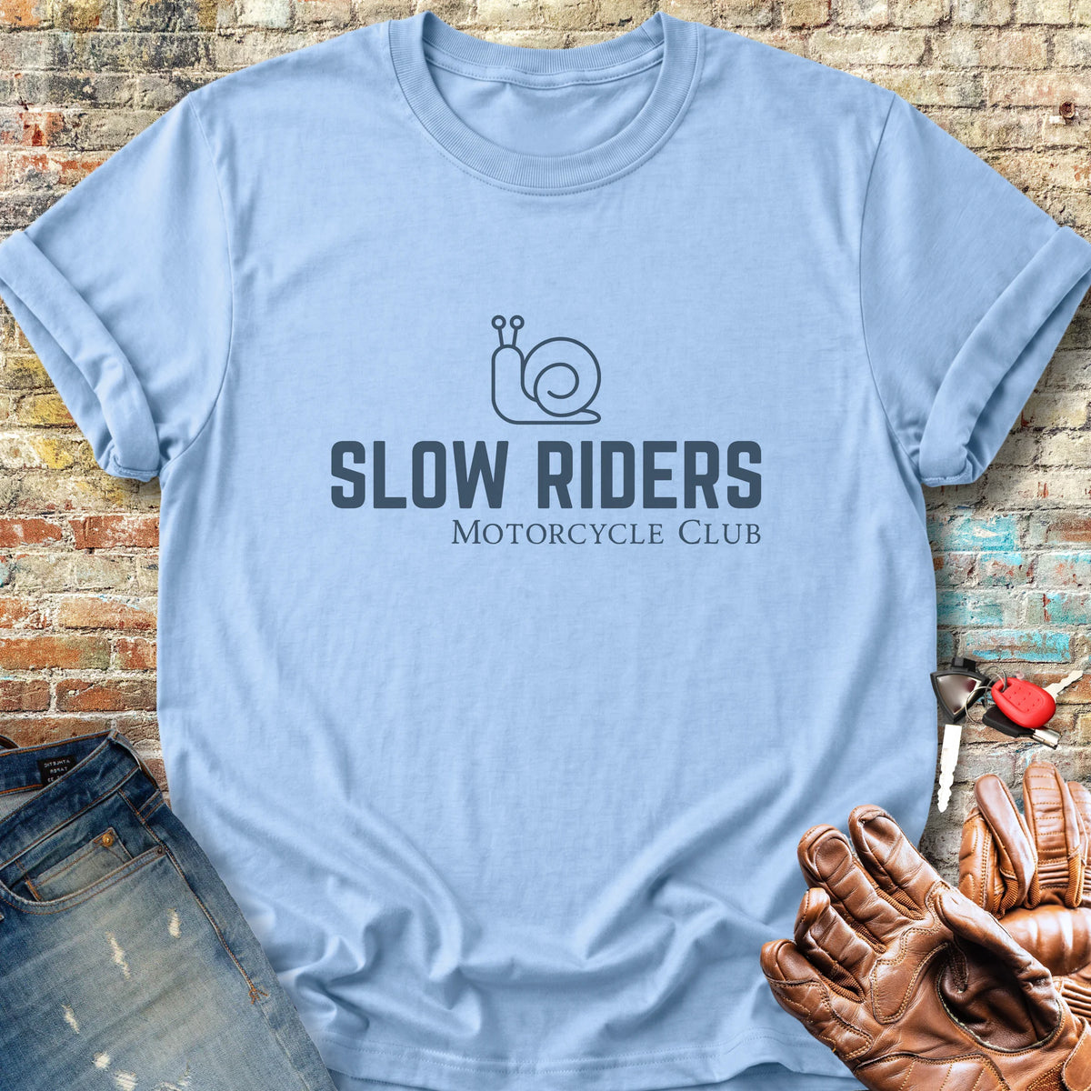 Slow Riders MC Classic T-Shirt - Light Blue