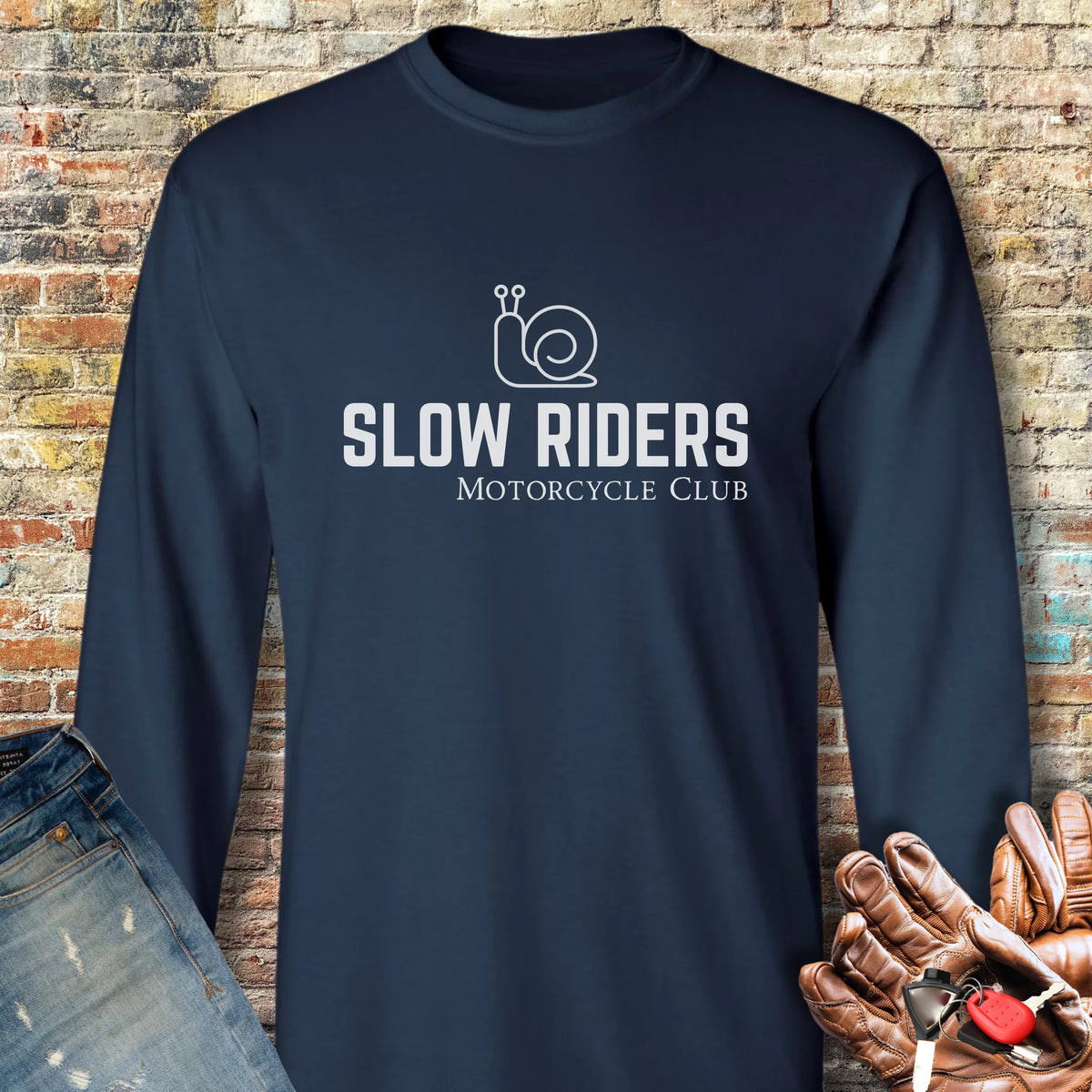 Slow Riders MC Long Sleeve T-Shirt - Navy