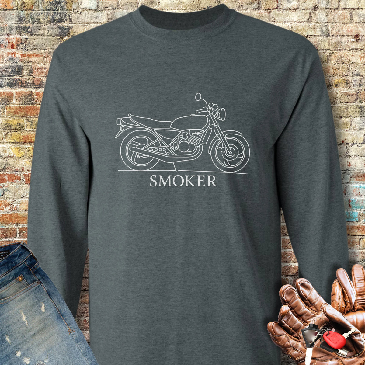 Smoker Long Sleeve T-Shirt - Dark Heather