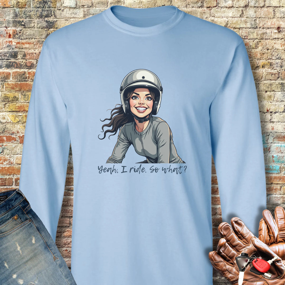 So What Long Sleeve T-Shirt - Light Blue