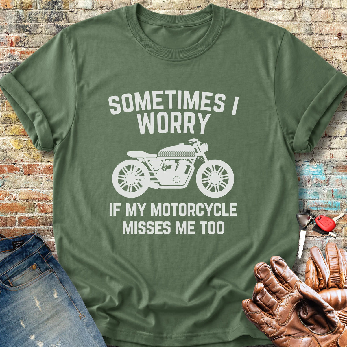 Sometimes (Cafe) Classic T-Shirt - Military Green