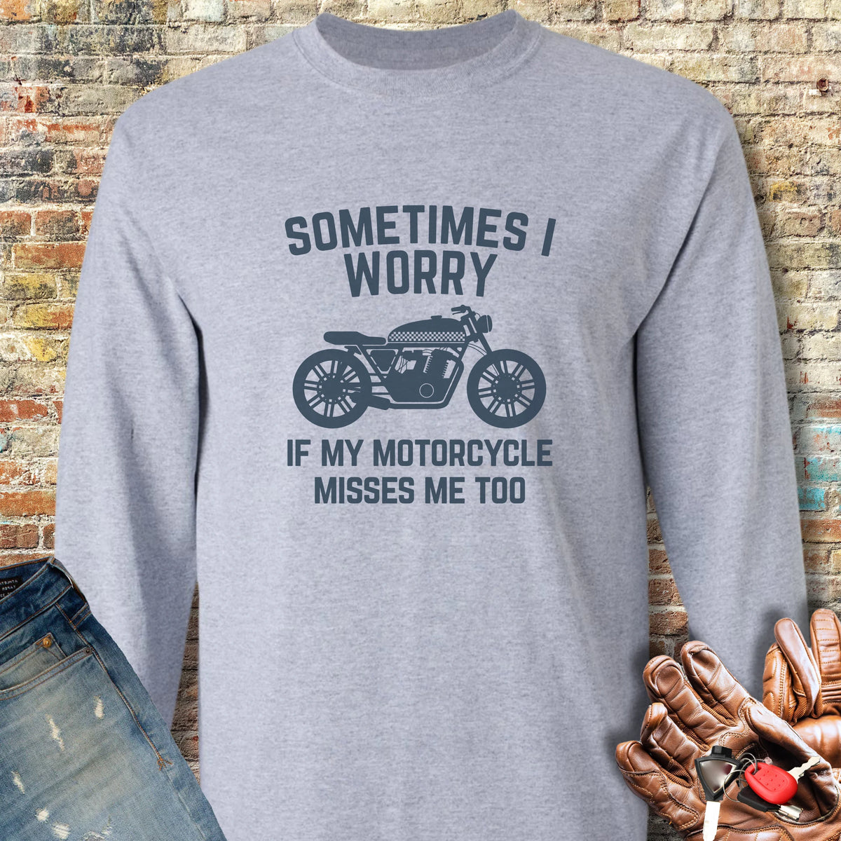 Sometimes (Cafe) Long Sleeve T-Shirt - Sport Grey