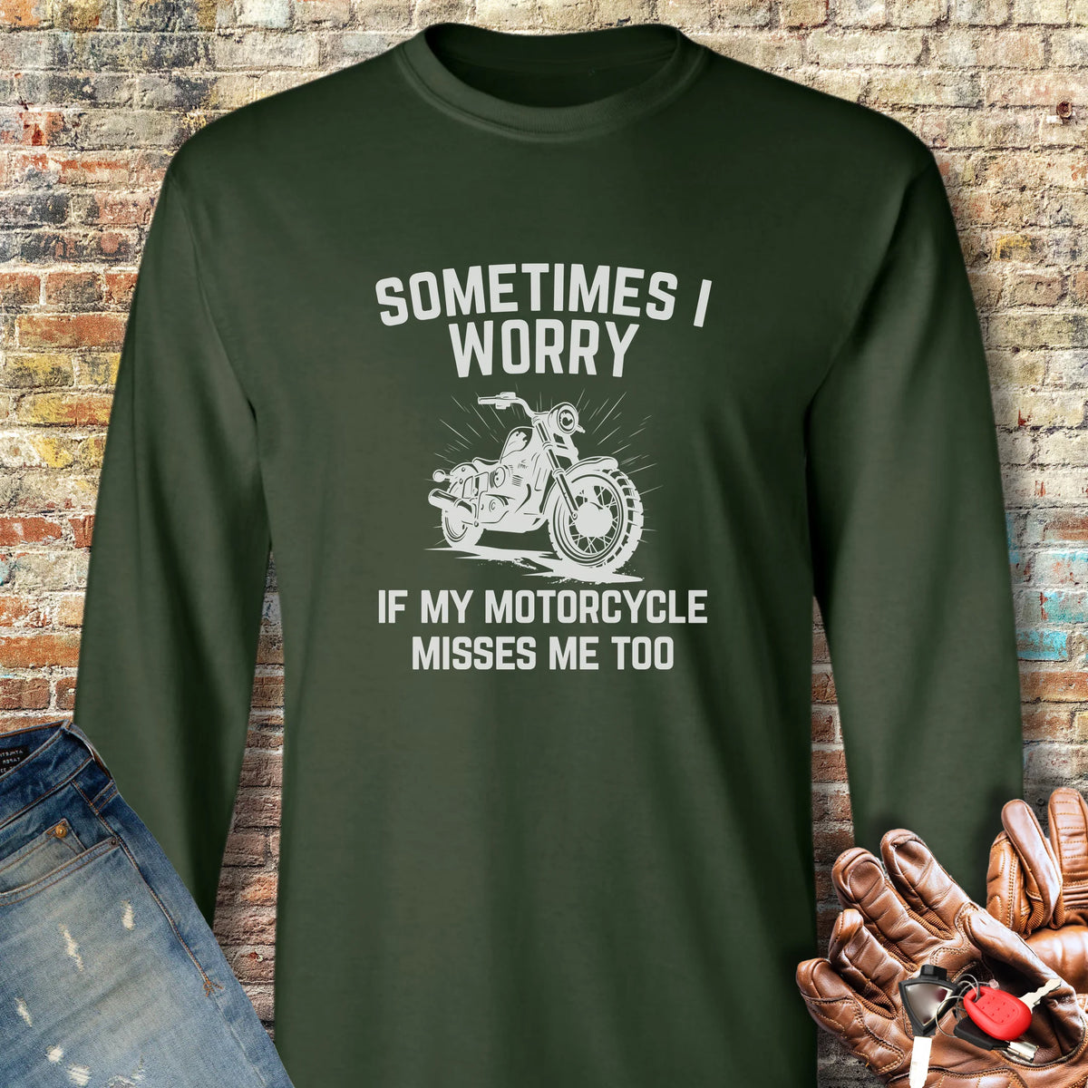 Sometimes (Cruiser) Long Sleeve T-Shirt - Forest Green