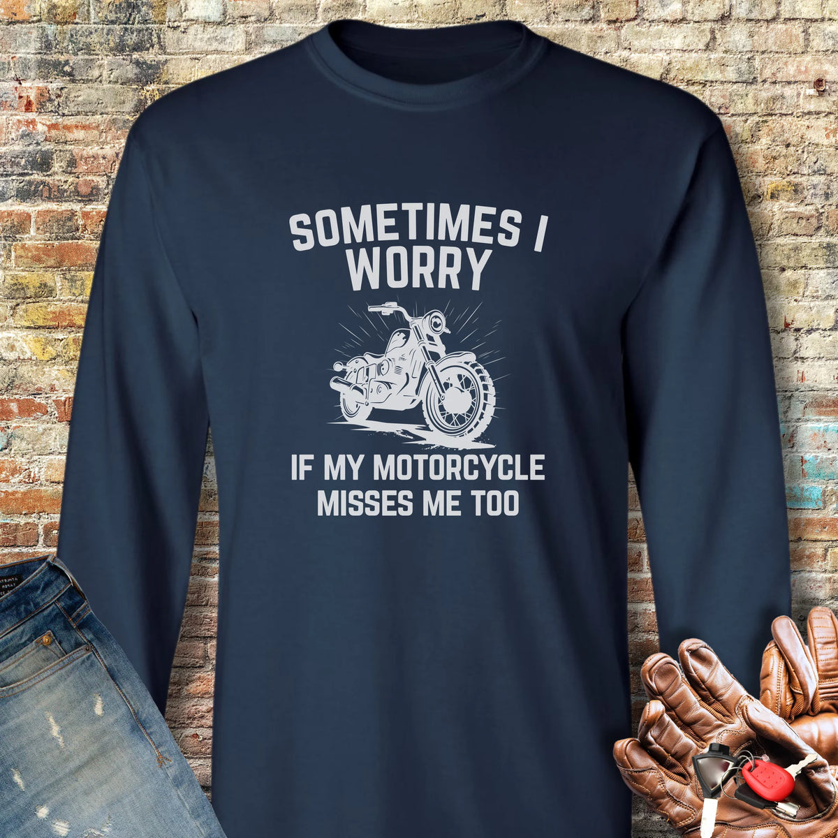 Sometimes (Cruiser) Long Sleeve T-Shirt - Navy