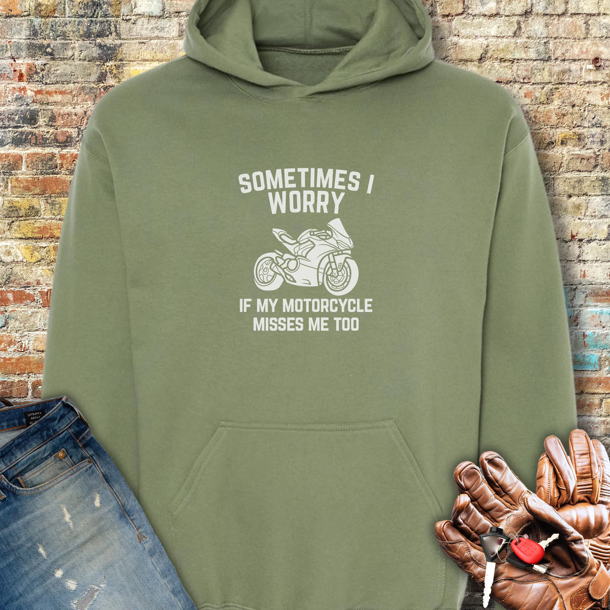 Sometimes (Sport) Hoodie - Military Green