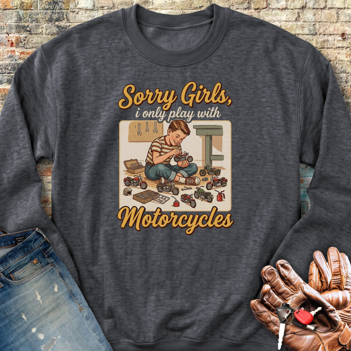 Sorry Girls Sweatshirt - Dark Heather