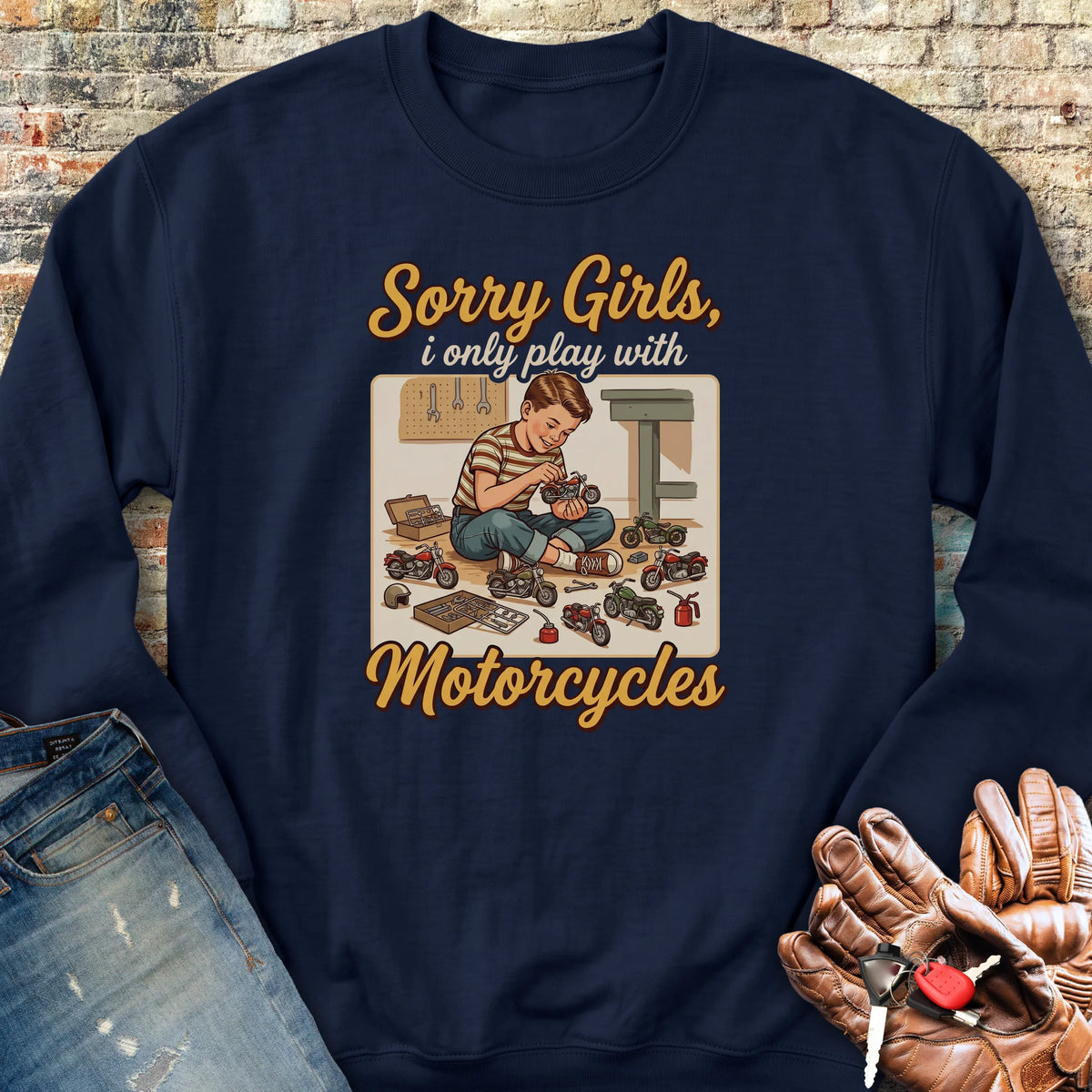 Sorry Girls Sweatshirt - Navy