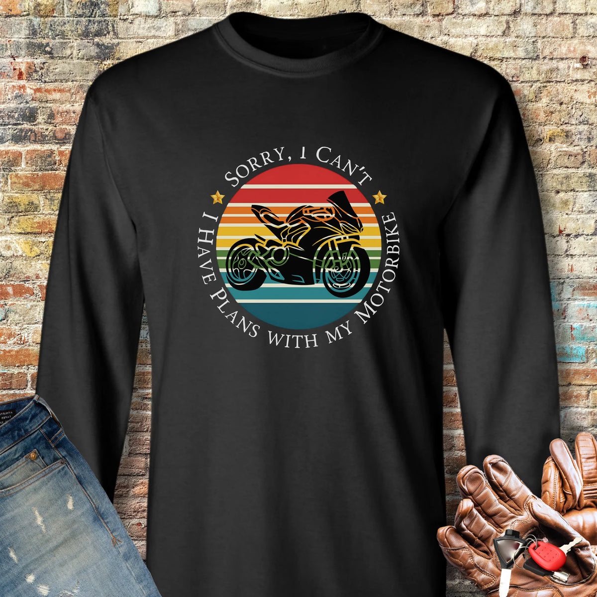 Sorry I Can't Long Sleeve T-Shirt - Black