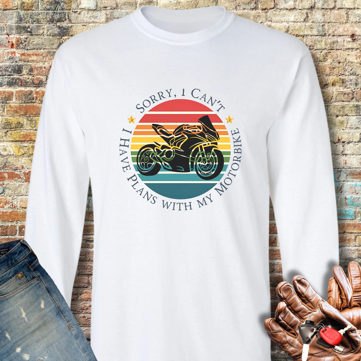 Sorry I Can't Long Sleeve T-Shirt - White