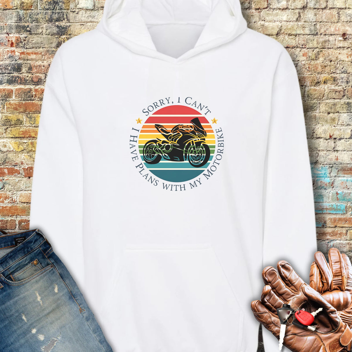 Sorry I Can't Hoodie - White