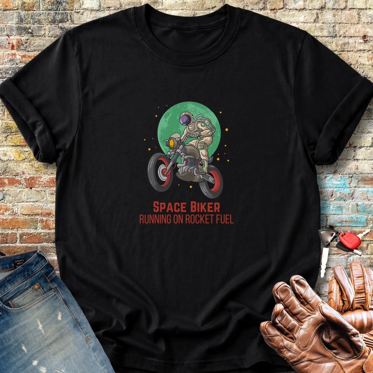 Space Biker Classic T-Shirt - Black