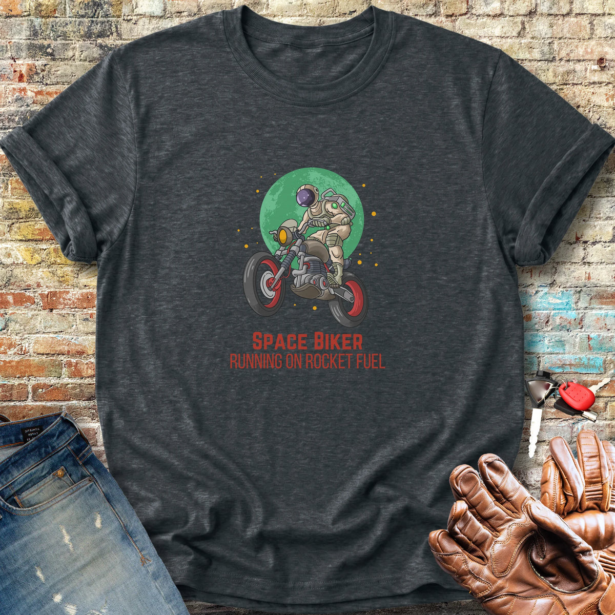 Space Biker Classic T-Shirt - Dark Heather