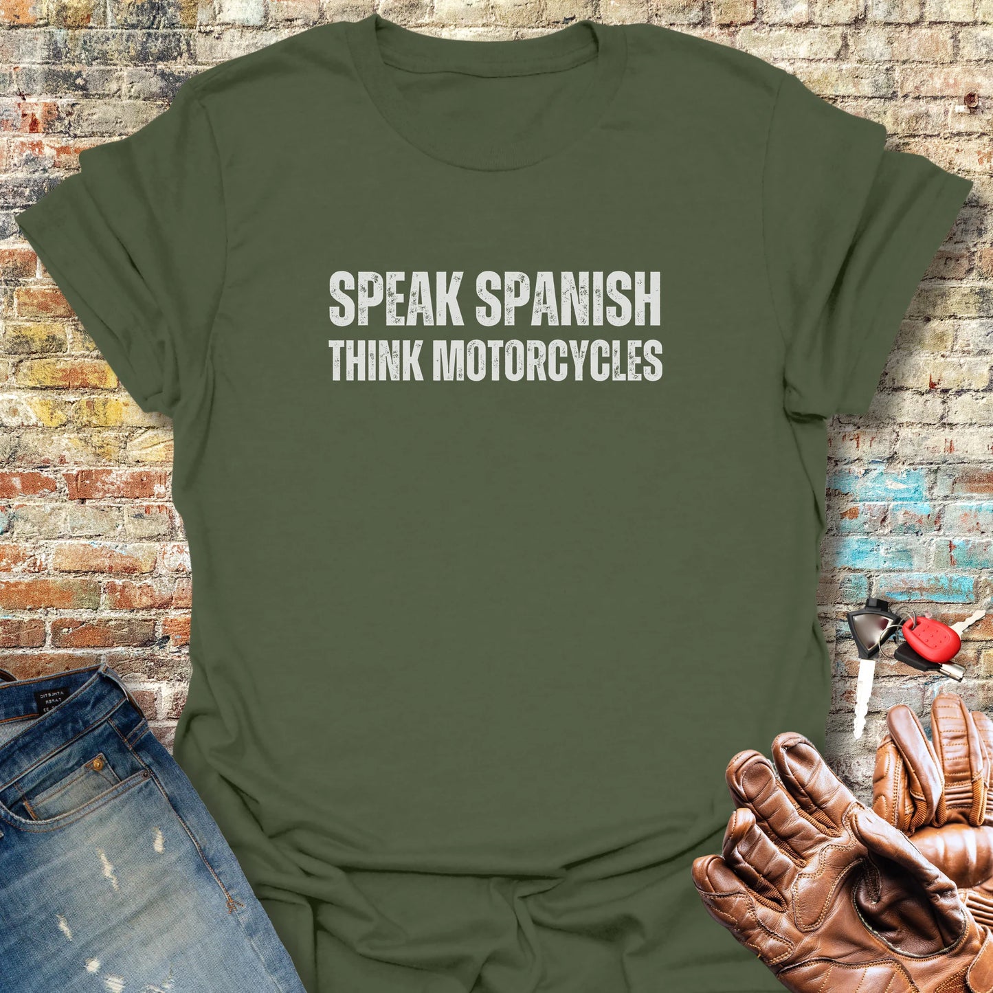 Speak Spanish T-Shirt - Military Green
