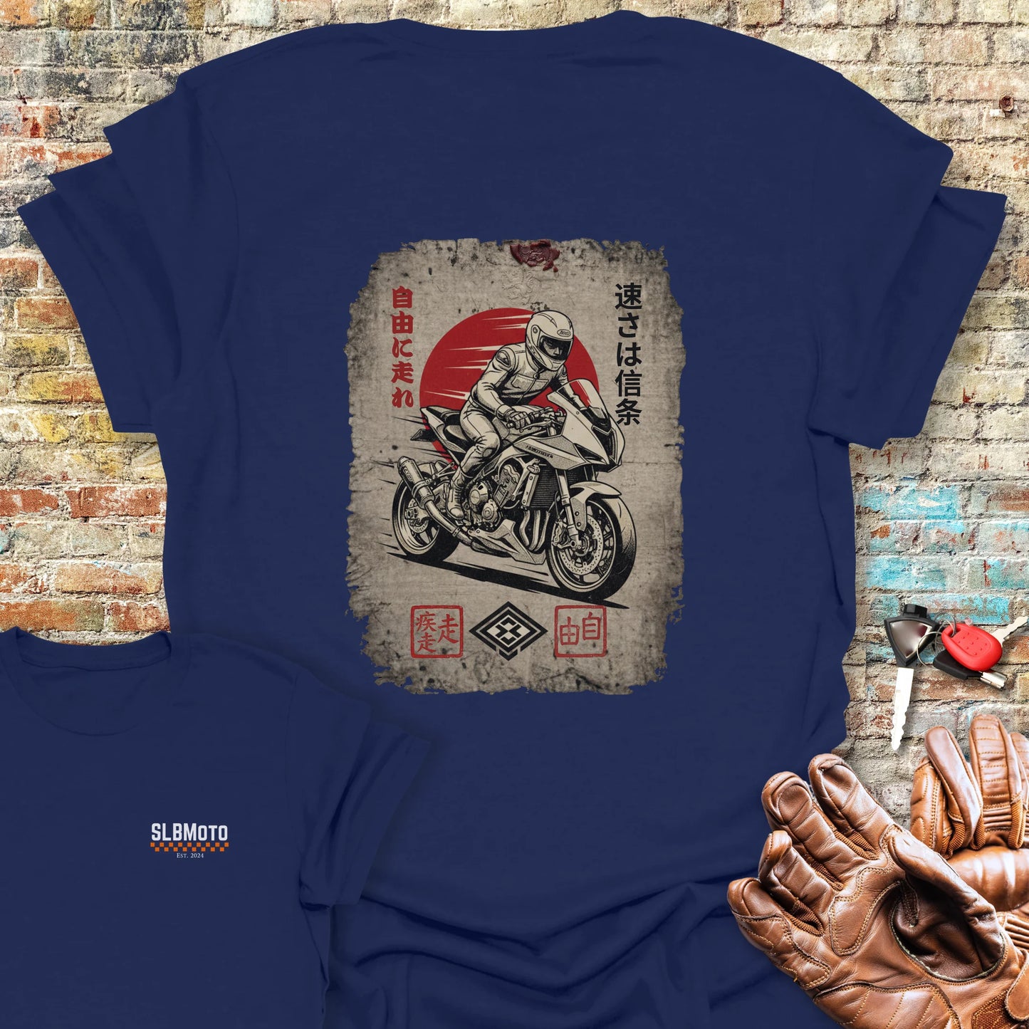 Speed is the Creed Back Print T-Shirt - Navy