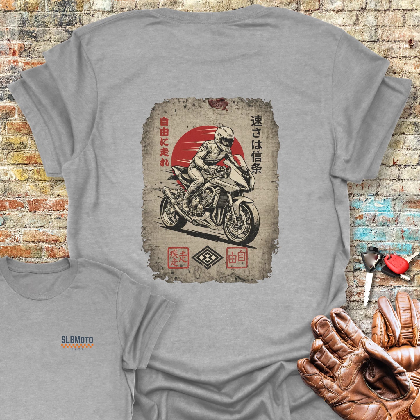 Speed is the Creed Back Print T-Shirt - Sport Grey