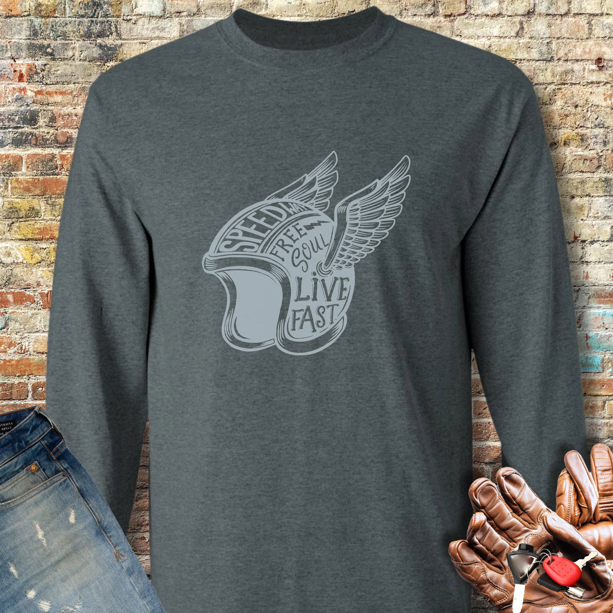 Speedway Long Sleeve T-Shirt - Dark Heather