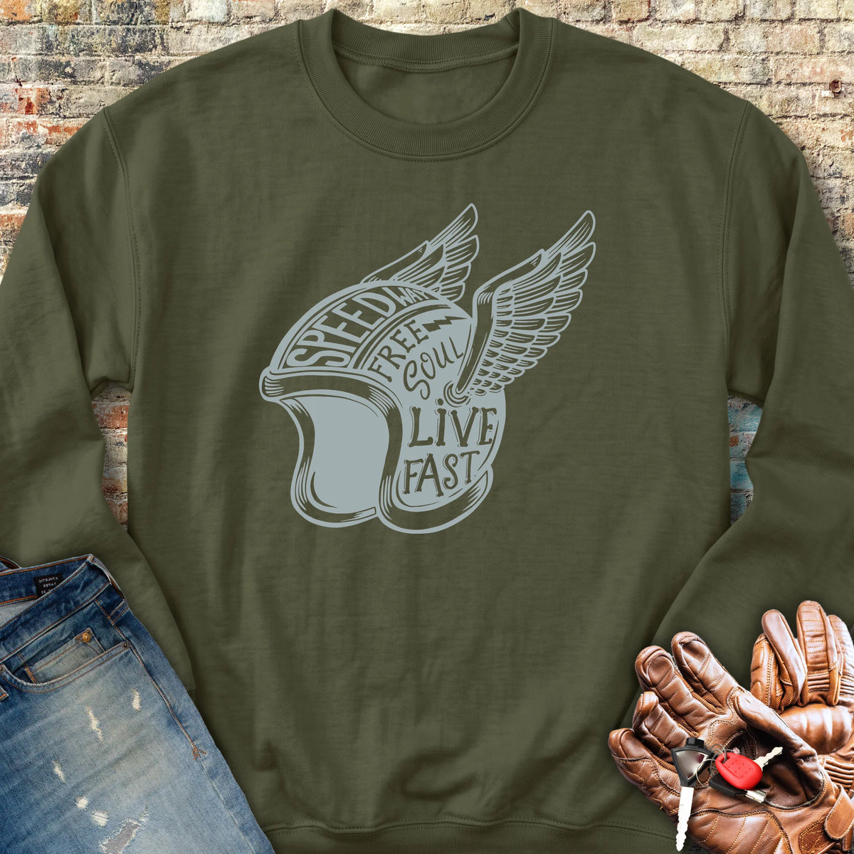 Speedway Sweatshirt - Military Green