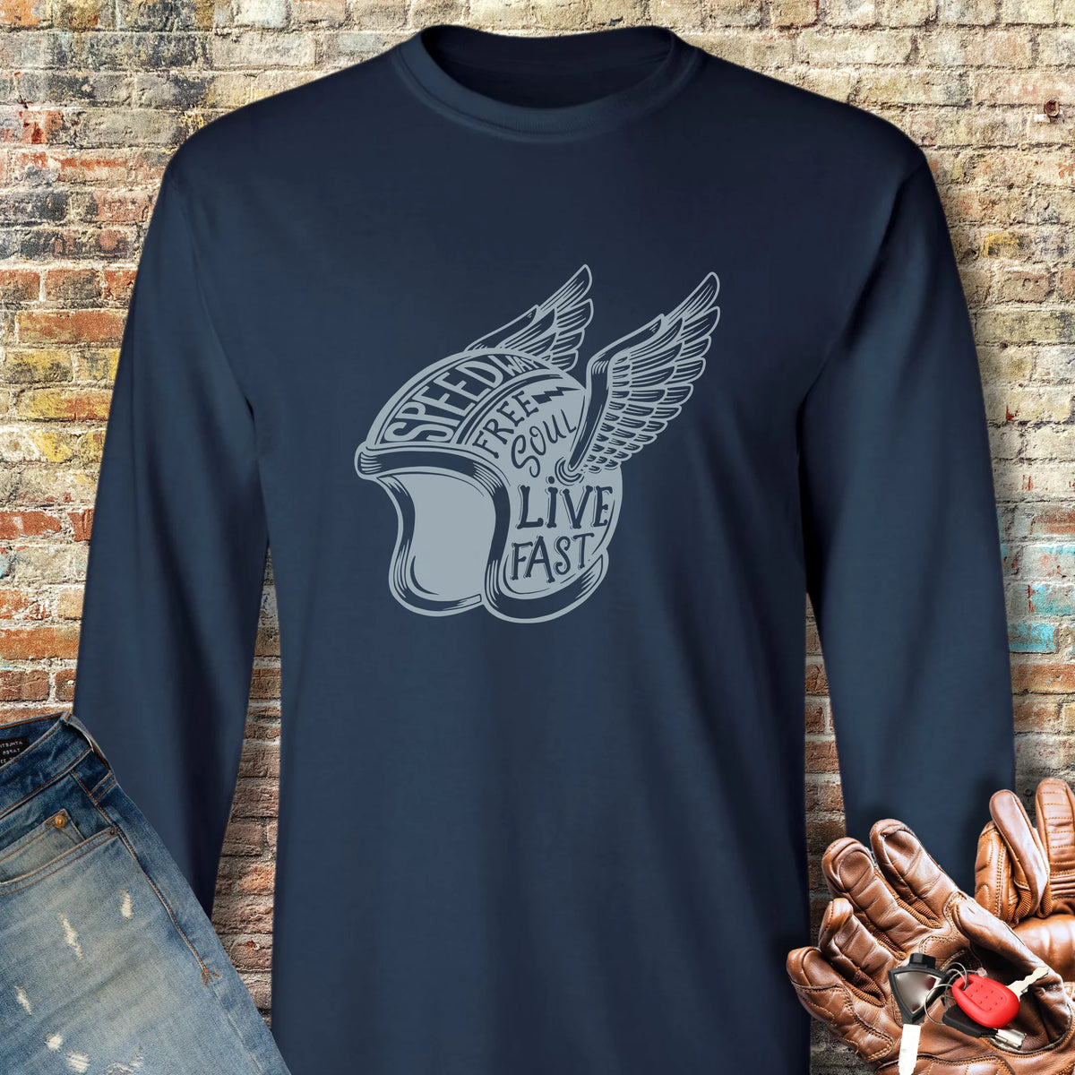 Speedway Long Sleeve T-Shirt - Navy