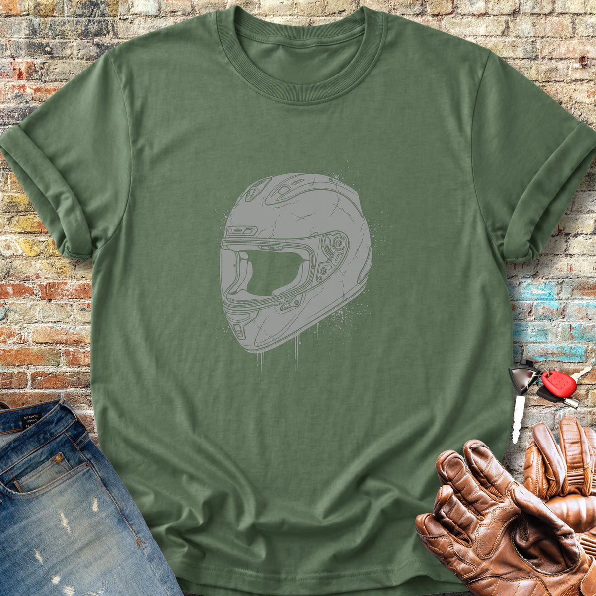 Splash Helmet Classic T-Shirt - Military Green