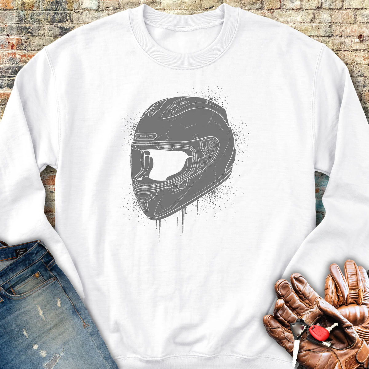 Splash Helmet Sweatshirt - White