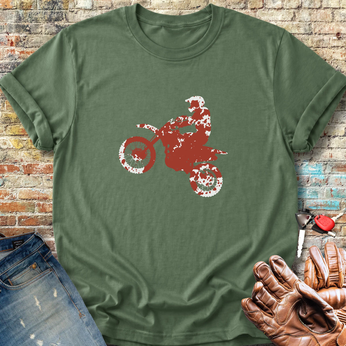 Splattered Classic T-Shirt - Military Green