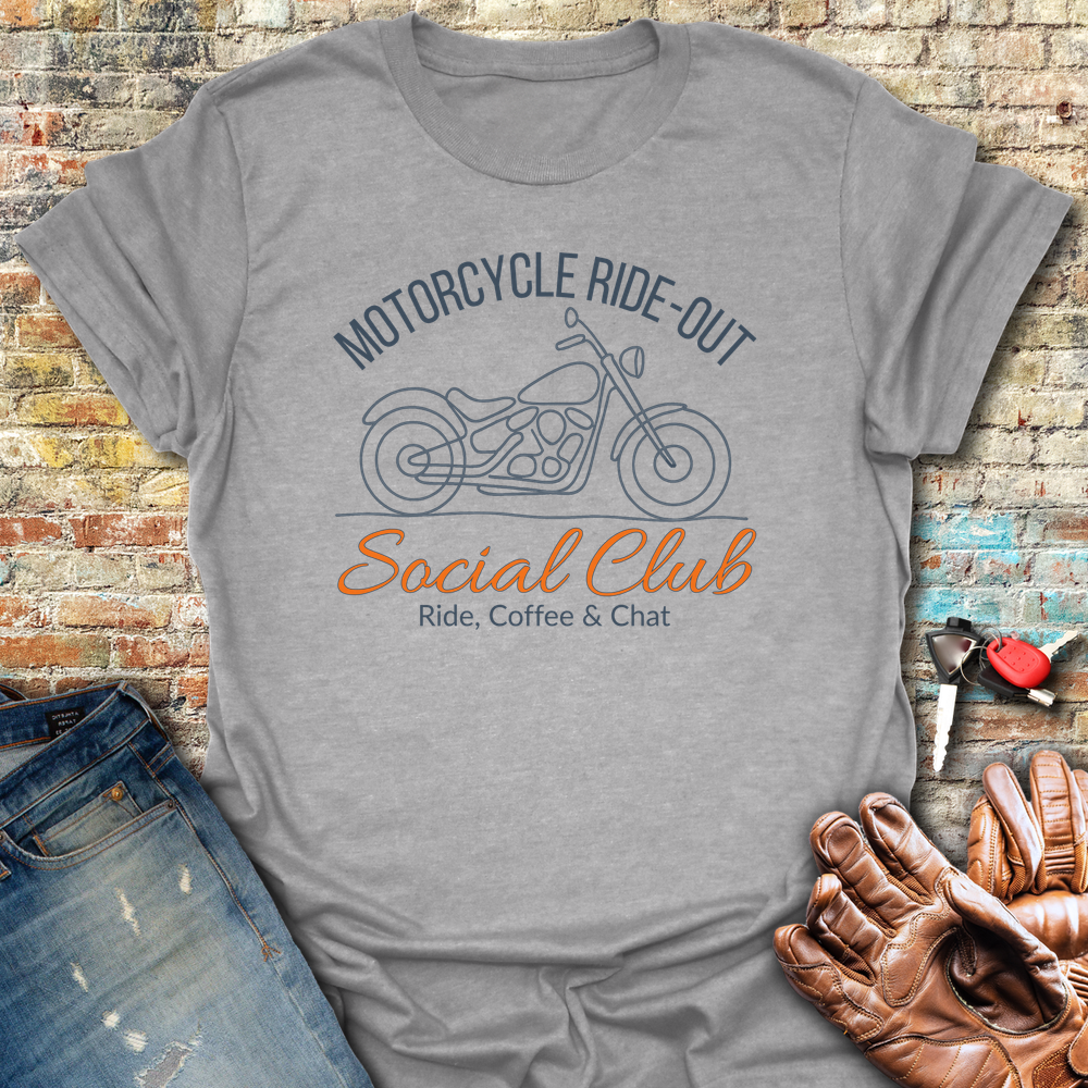 Ride-Out Social Club T-Shirt - Sport Grey