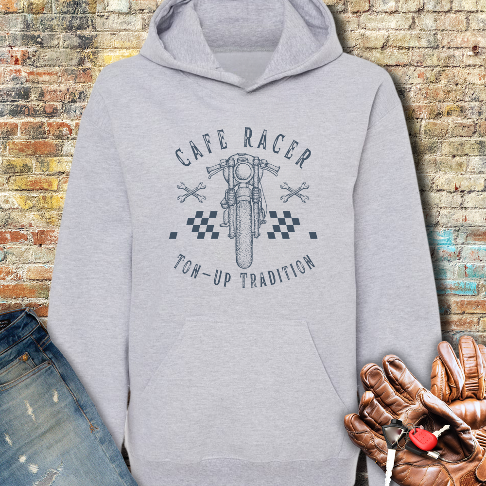 Cafe Racer Ton-Up Hoodie - Sport Grey