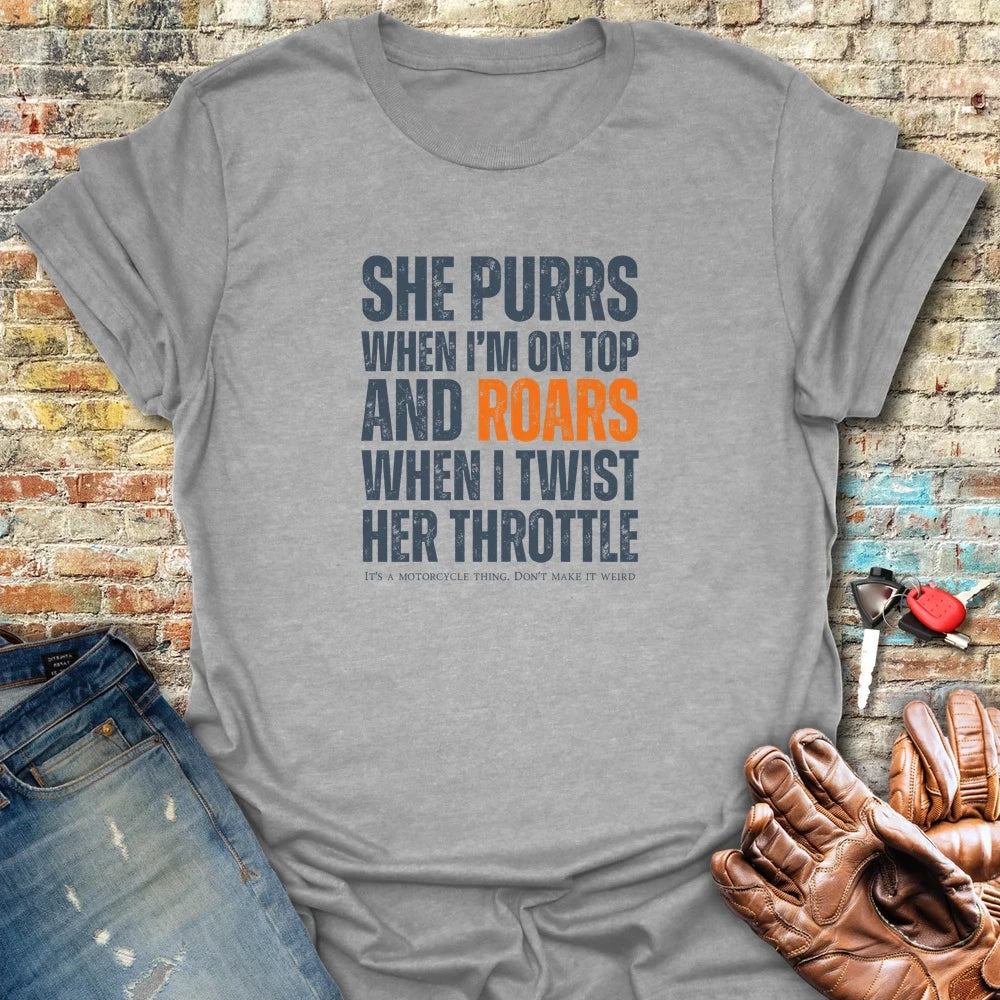 She Purrs T-Shirt - Sport Grey