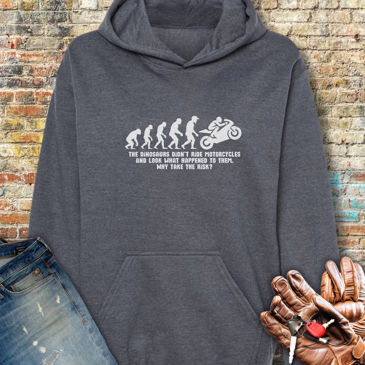Sports Dinosaurs Hoodie - Dark Heather