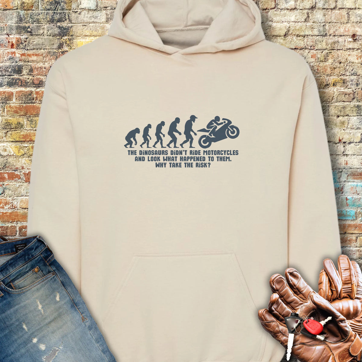 Sports Dinosaurs Hoodie - Sand