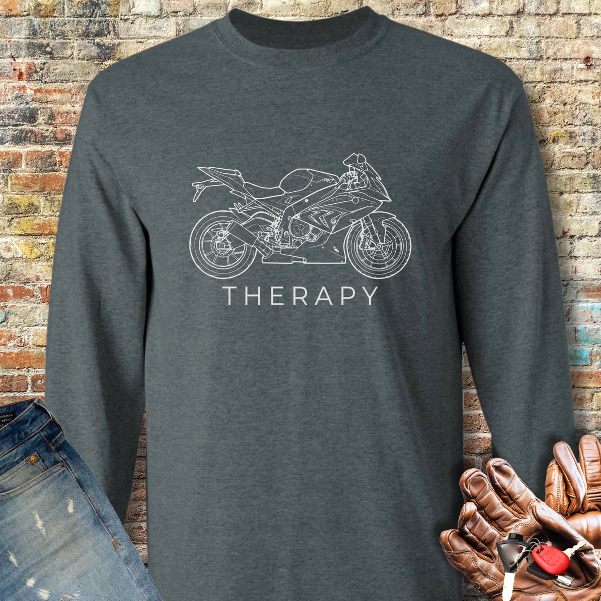 Sportsbike Therapy Long Sleeve T-Shirt - Dark Heather