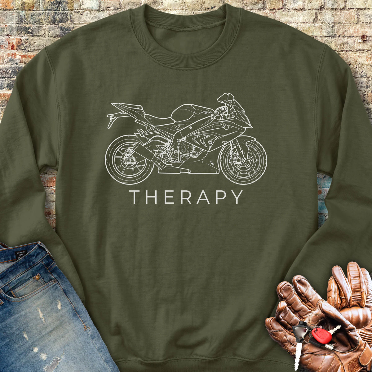 Sportsbike Therapy Sweatshirt - Military Green